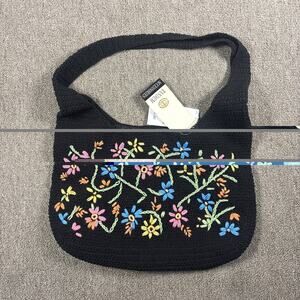Vintage Tandem Accessories Embroidered Ourse Black NWT Snap Closure Boho Retro